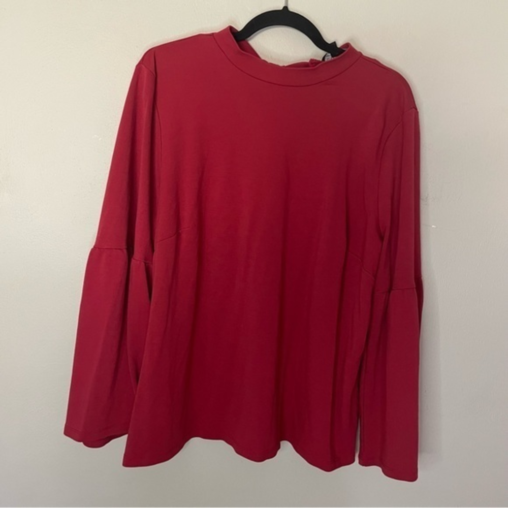Eloquii Red Relaxed Sweatshirt Blouse